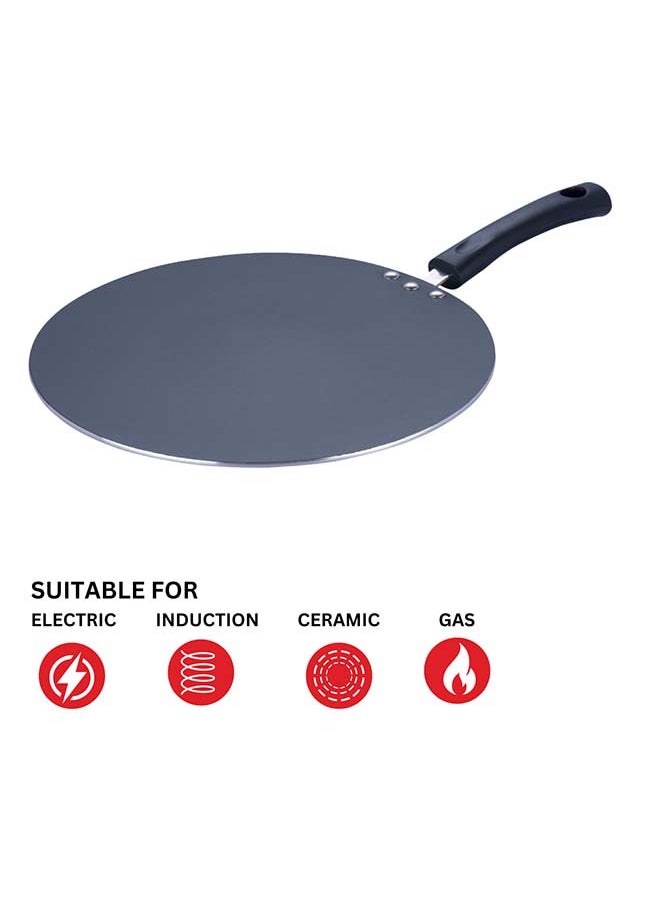 VINOD Vinod Zest Aluminium Non Stick Flat Multi Tawa - 30 cm | Triple Layer Ceramic Coating | 4mm Extra Thick Chapati Tawa | Bakelite Handle | Gas and Induction base | 1 Year Warranty  - Image 1
