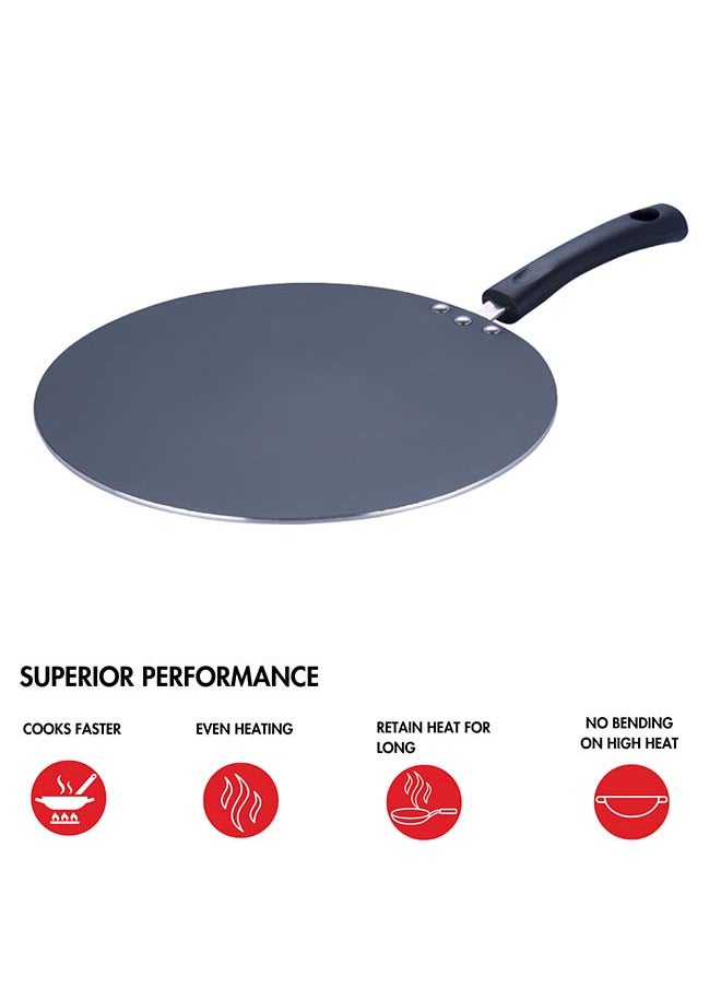 VINOD Vinod Zest Aluminium Non Stick Flat Multi Tawa - 30 cm | Triple Layer Ceramic Coating | 4mm Extra Thick Chapati Tawa | Bakelite Handle | Gas and Induction base | 1 Year Warranty  - Image 2