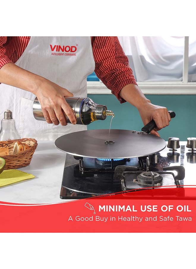 VINOD Vinod Zest Aluminium Non Stick Flat Multi Tawa - 30 cm | Triple Layer Ceramic Coating | 4mm Extra Thick Chapati Tawa | Bakelite Handle | Gas and Induction base | 1 Year Warranty  - Image 5
