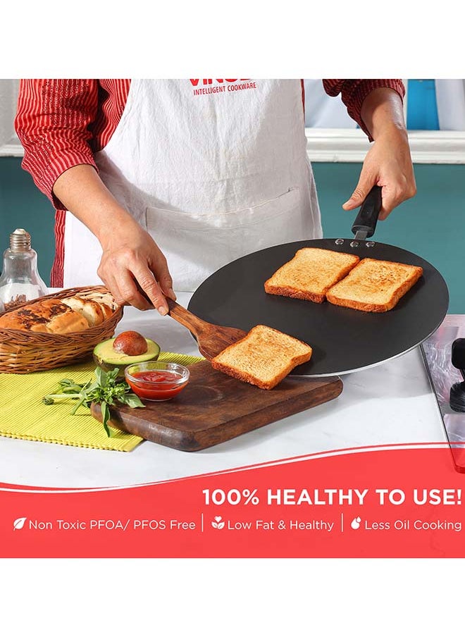 VINOD - Vinod Zest Aluminium Non Stick Flat Multi Tawa - 30 cm | Triple Layer Ceramic Coating | 4mm Extra Thick Chapati Tawa | Bakelite Handle | Gas and Induction base | 1 Year Warranty - Image 1
