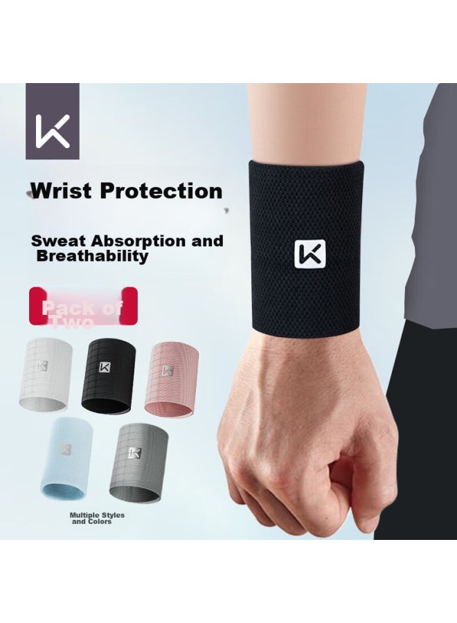 Keep Keep Sports Wristband For Men And Women, Fitness Basketball Wrist Support, Sprain Prevention, Tendon Sheath Protection For Badminton, 2-pack, Classic Black - Image 1