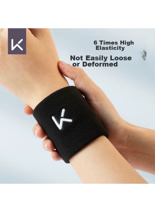 Keep Keep Sports Wristband For Men And Women, Fitness Basketball Wrist Support, Sprain Prevention, Tendon Sheath Protection For Badminton, 2-pack, Classic Black - Image 2