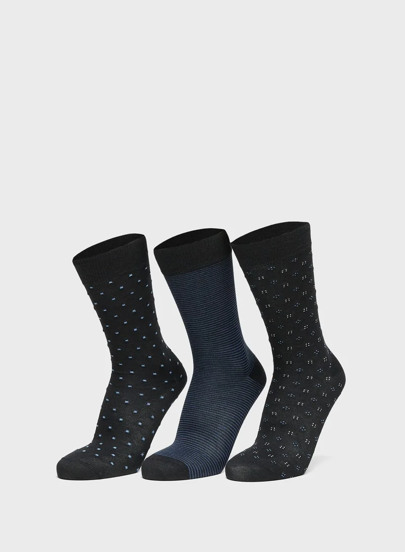 DUCHINI 3 Pack Printed Socks