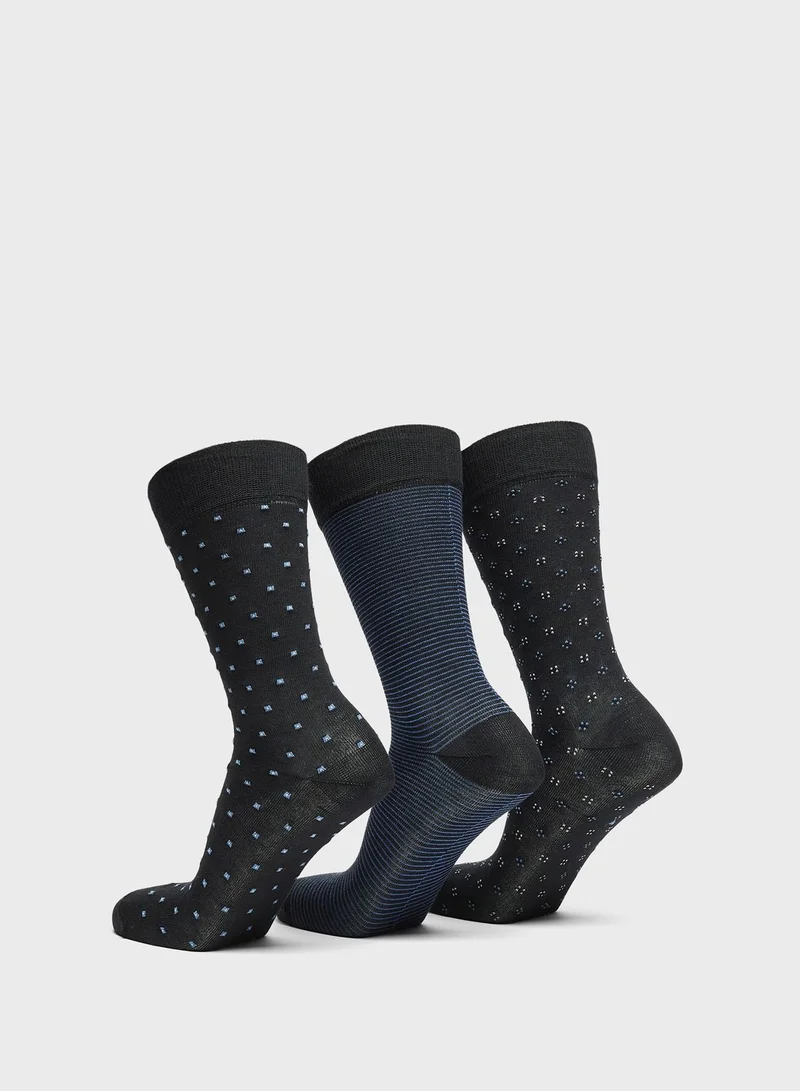 DUCHINI 3 Pack Printed Socks