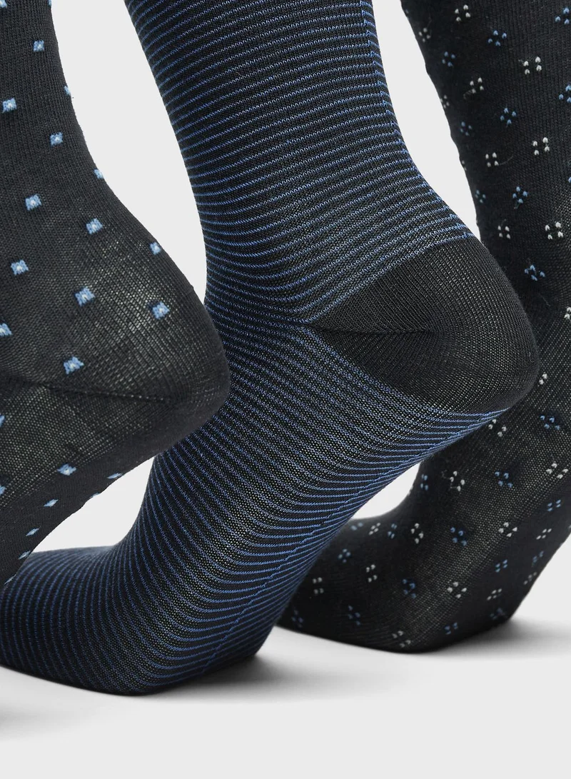 DUCHINI 3 Pack Printed Socks