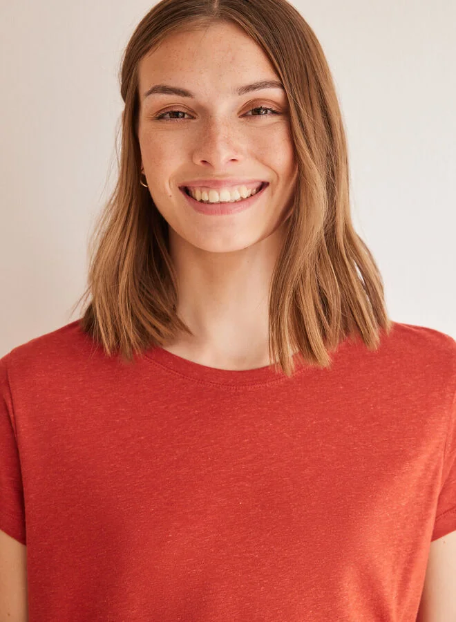 women'secret Red short-sleeved T-shirt