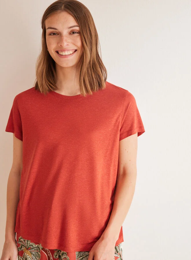 women'secret Red short-sleeved T-shirt