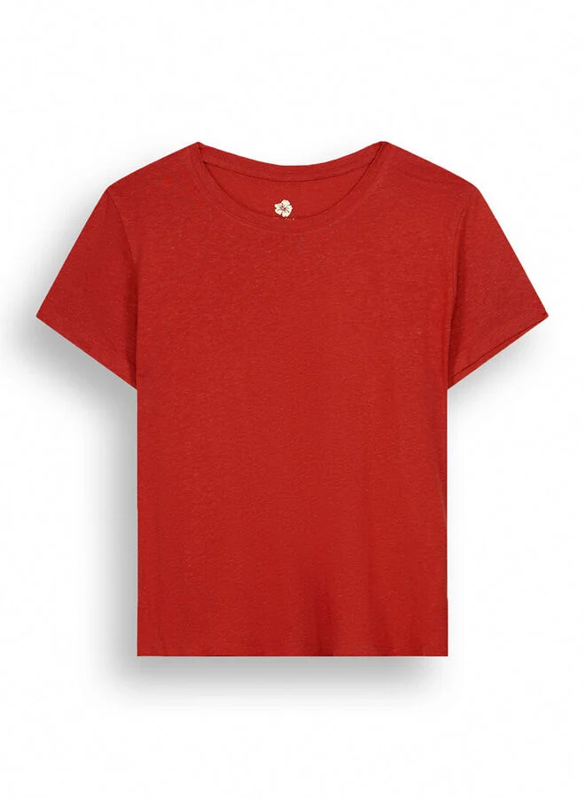 women'secret Red short-sleeved T-shirt