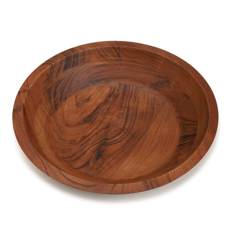 Ariya 12 Inch Acacia Wood Salad Bowl, Handmade Round Bowl for Salads, Vegetables, Fruits & Decorative Centerpieces, Elegant & Durable for Kitchen - Image 4