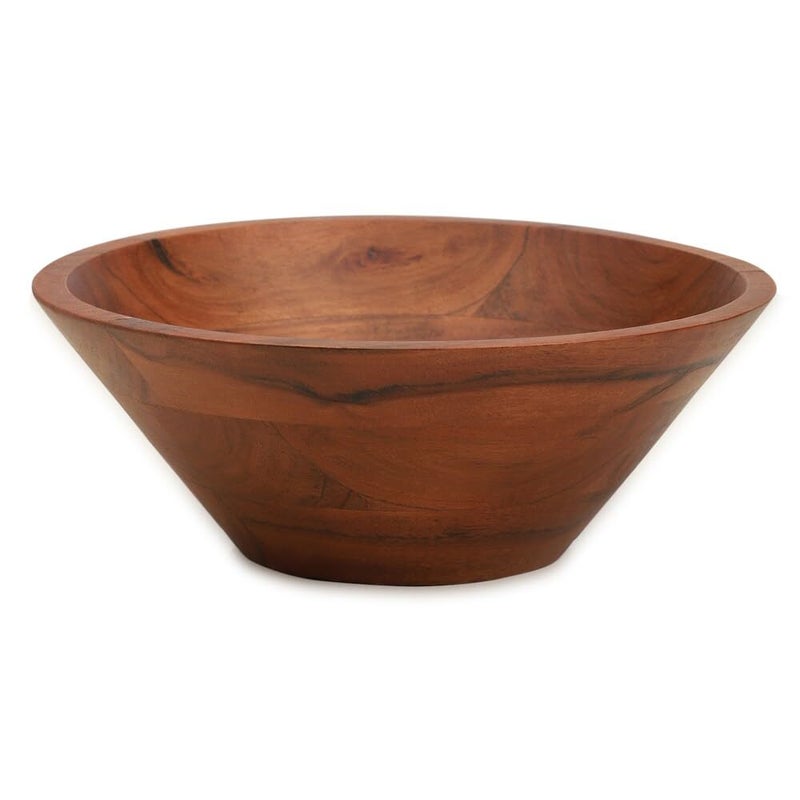 Ariya 12 Inch Acacia Wood Salad Bowl, Handmade Round Bowl for Salads, Vegetables, Fruits & Decorative Centerpieces, Elegant & Durable for Kitchen - Image 1