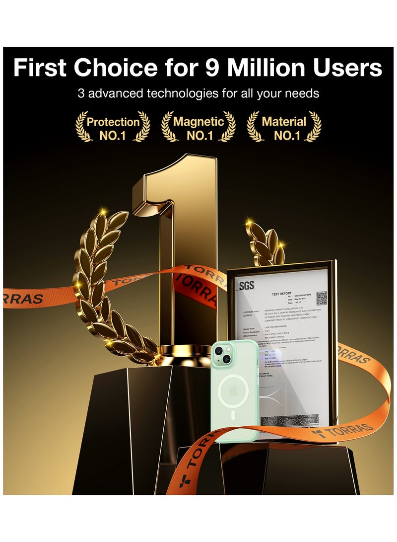 حافظة مغناطيسية مصممة لجهاز آيفون 15، متوافقة مع ماج سيف، [مختبرة ضد السقوط بمعيار عسكري، حافظة صلبة مقاومة للصدمات بحواف ناعمة رفيعة لحافظة آيفون 15، خضراء - Image 4