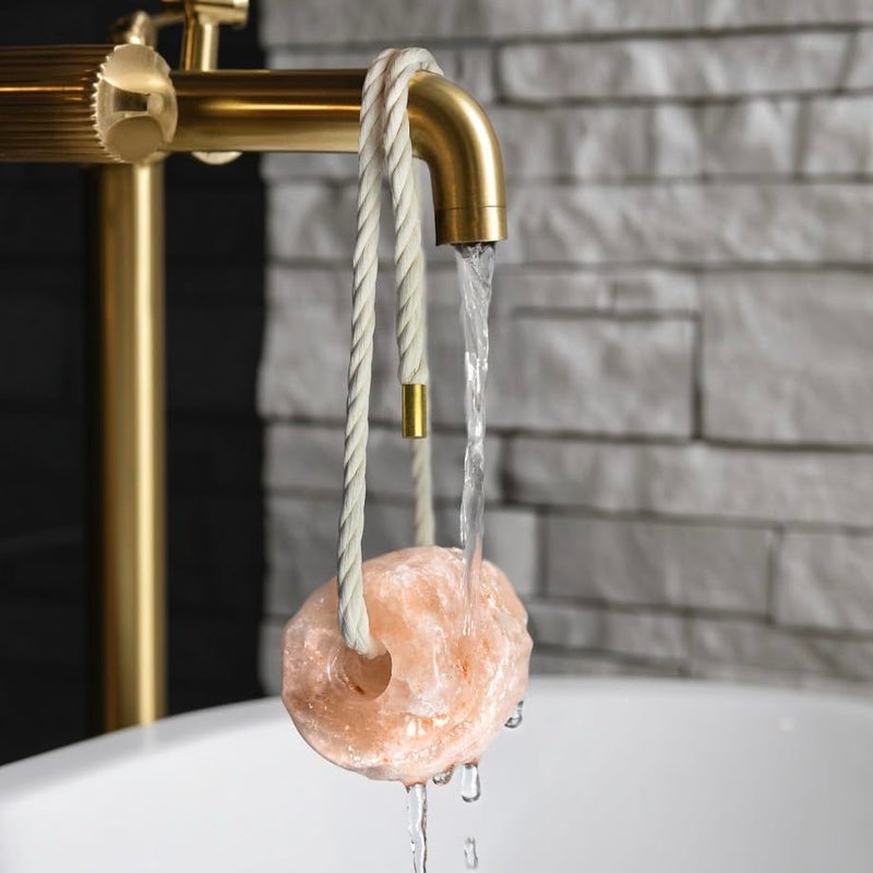 UMAID Himalayan Bath Salt Buddyâ„¢ 2 lb â€“ Hanging Mineral Salt Rock for Shower & Bath, Solid Pink Himalayan Stone for Natural Steam, Relaxation & Spa-Like Self-Care, Unique Gift for Men & Women - Image 4