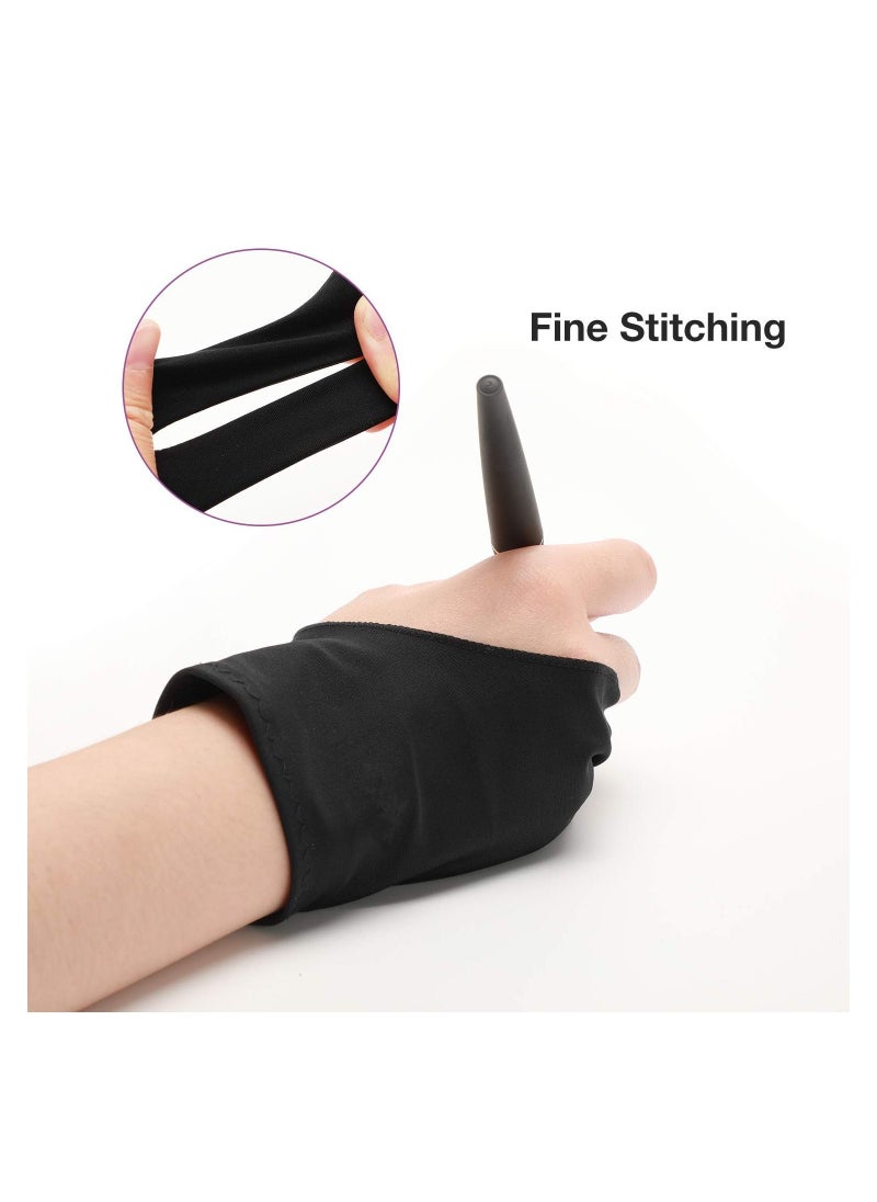 Generic 3-Piece Artist Drawing Two Finger Glove for Paper Sketching, iPad, Graphics Tablet  - Image 3