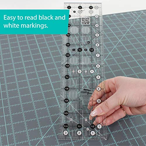 Creative Grids Quilt Ruler 3-1/2in x 12-1/2in Rectangle – CGR312 – Made in USA, Non-Slip Grip Acrylic Quilting, Sewing, Crafting, Patchwork Ruler for Measuring & Cutting Fabric - Image 2