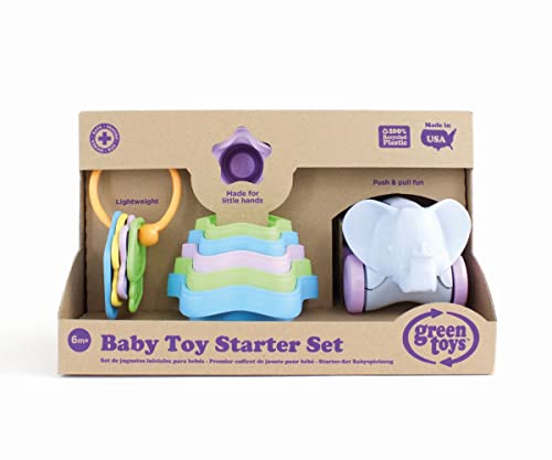 Green Toys Baby Toy Starter Set First KeysStacking CupsElephant 8 Piece Motor Skill Development Kids Toy Safe for Babies and Toddlers No BPA phthalates PVC Dishwasher Safe Recycled Plastic Made in USA - Image 5