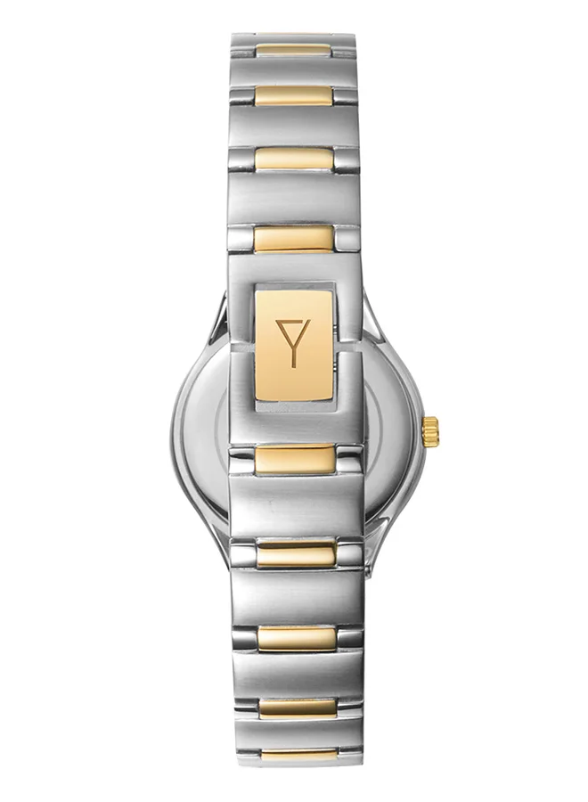ECSTACY Ecstacy Women's Japan Quartz Movement Watch, Analog Display and Brushed With Polished Middle Link Stainless Steel Strap - E6512-TBTH, Two Tone