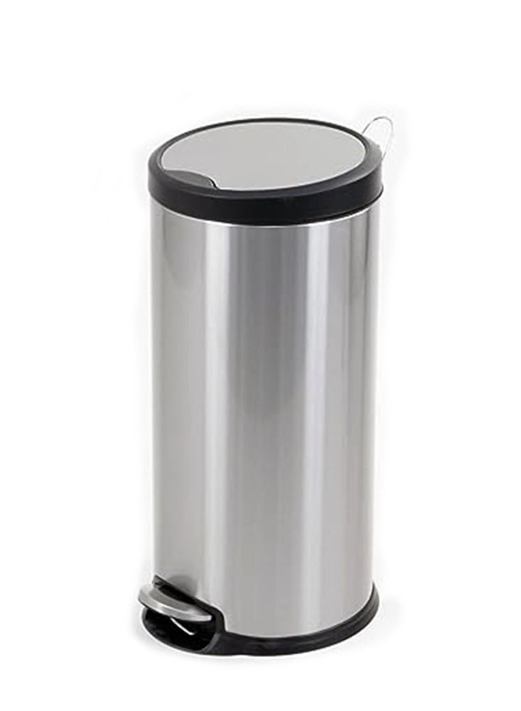 AKC Stainless Steel Trash Bins, Recycle Bins, Round Step Waste Bin with Soft Close Lid, Durable Cantilever Foot Pedal Mechanism Steel Step Trash Can Wastebasket, Garbage Container Bin (20 Liters) - Image 2