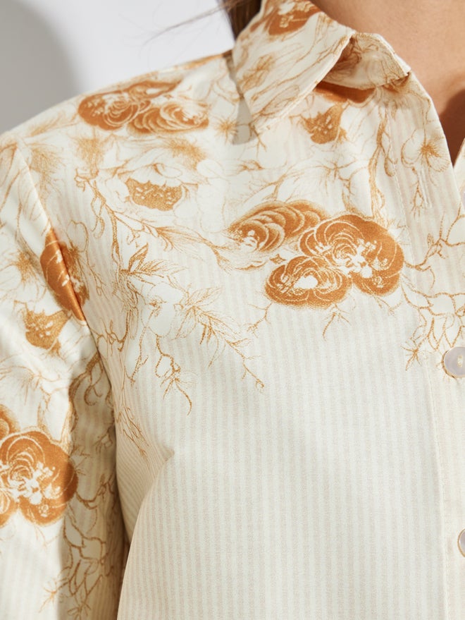 Styli Cream Printed Shirt and Wide Leg Pants Set - Image 4