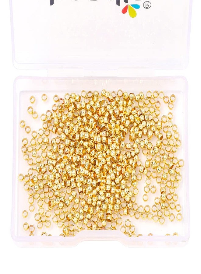 BEADIA 14K Gold Plated Crimp Beads Non Tarnish 2.5mm 600pcs for Jewelry Making Findings - Image 5