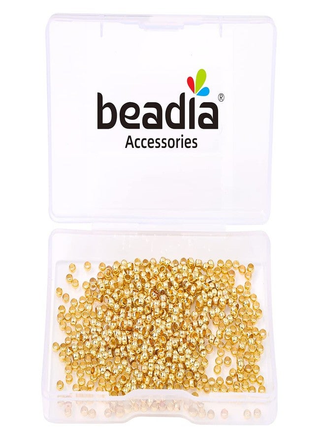 BEADIA 14K Gold Plated Crimp Beads Non Tarnish 2.5mm 600pcs for Jewelry Making Findings - Image 4