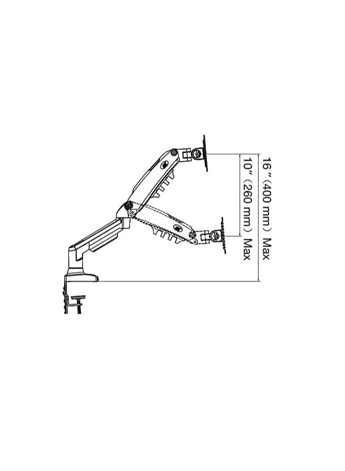 ان بي ذراع شاشة قابل للتعديل من 17 إلى 30 بوصة مع دعامة غازية للتثبيت على المكتب أو سطح المكتب من جاجيت واجون، حامل لتلفزيون ال اي دي، إمكانية الدوران والإمالة والحركة الكاملة - f80 - Image 5