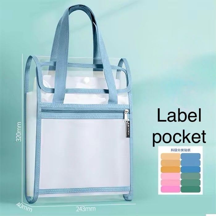 SHIVOM PVC 13 Compartments A4 Vertical Expanding File Folder Multipurpose Lightweight Mesh Pocket Document Organizer for School/Home/Office Work (Set of 1, Multicolor) - Image 4