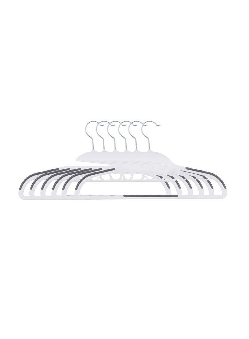 Royalford 5-Pack White Non-Slip Hangers 42cm Stainless Steel Hooks RF13182 Durable & Slim â€“ Non Slip Hangers for Coat Hangers for Coat Hangers - Pant hangers - Image 1