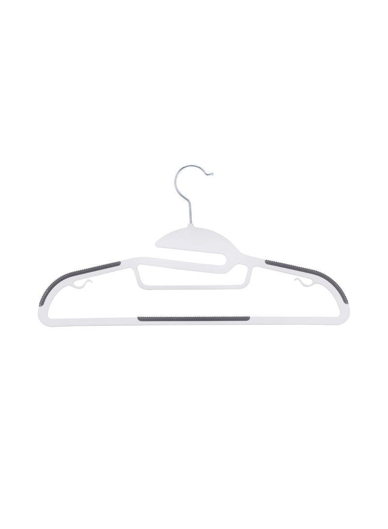 Royalford 5-Pack White Non-Slip Hangers 42cm Stainless Steel Hooks RF13182 Durable & Slim â€“ Non Slip Hangers for Coat Hangers for Coat Hangers - Pant hangers - Image 2