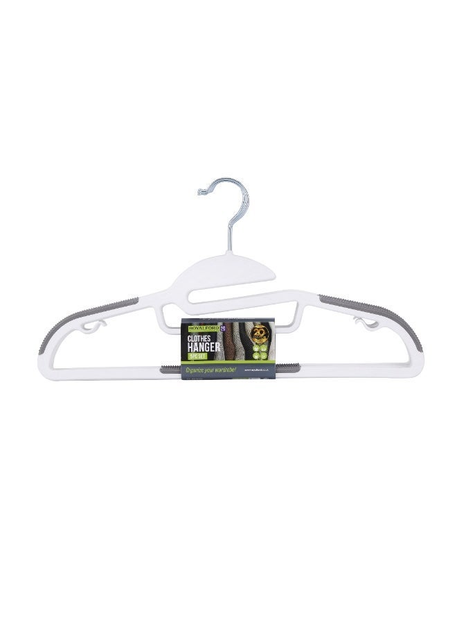 Royalford 5-Pack White Non-Slip Hangers 42cm Stainless Steel Hooks RF13182 Durable & Slim â€“ Non Slip Hangers for Coat Hangers for Coat Hangers - Pant hangers - Image 5