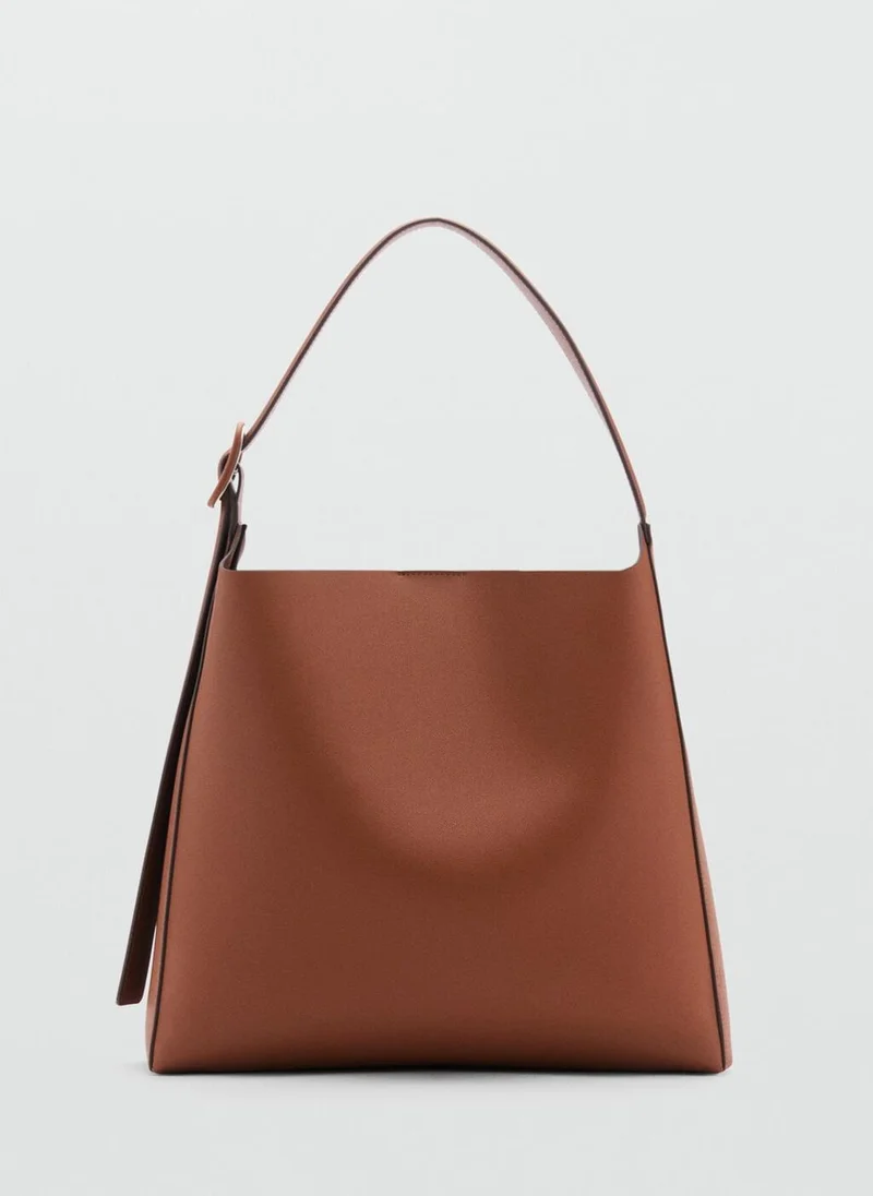 MANGO Shopper Bag With Buckle