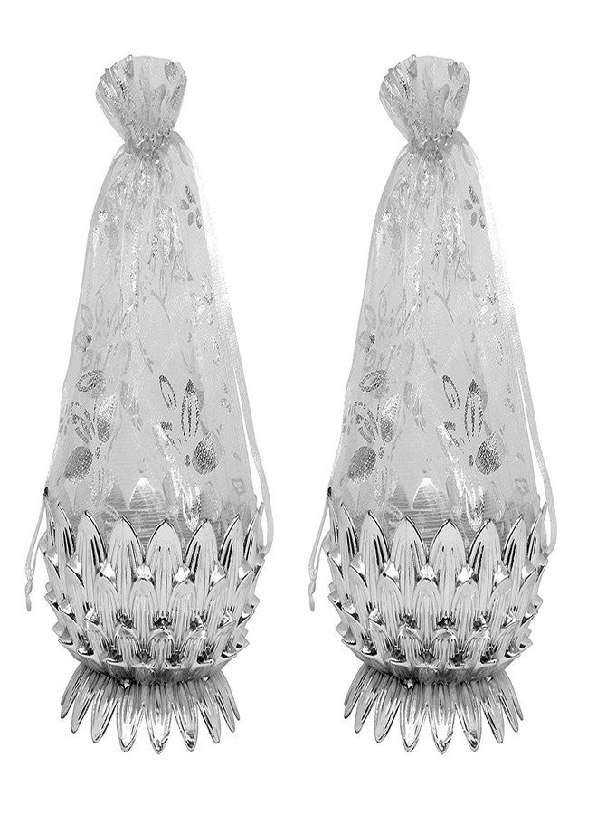 BOXO Decorative Potli for Wedding and Multiporpose Use Pack of 1 (Set of 2 Silver Potli) - Image 1