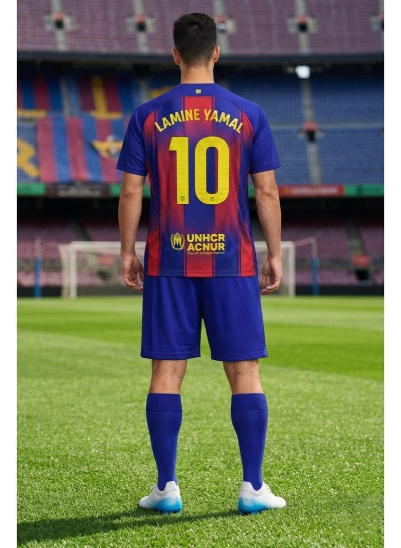 FC Barcelona Adult Football Jersey Set – Lamine Yamal #10, Breathable Soccer Kit with Shorts, Blaugrana Home Fan Edition - Image 3