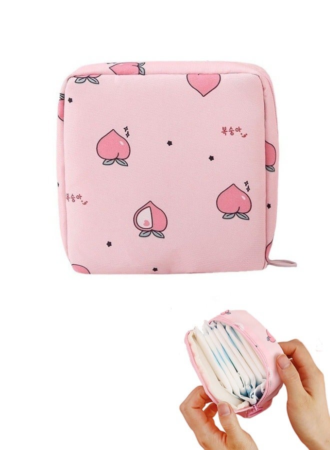 حقيبة تخزين فوط صحية صغيرة محمولة وحقيبة تخزين فوط الرضاعة، حقيبة الدورة الشهرية سهلة السفر، حقيبة مكياج صغيرة ومحفظة عملات معدنية بسحاب للنساء والفتيات المراهقات - Image 1