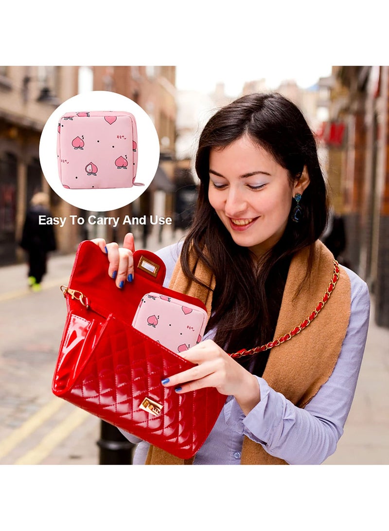 حقيبة تخزين فوط صحية صغيرة محمولة وحقيبة تخزين فوط الرضاعة، حقيبة الدورة الشهرية سهلة السفر، حقيبة مكياج صغيرة ومحفظة عملات معدنية بسحاب للنساء والفتيات المراهقات - Image 3