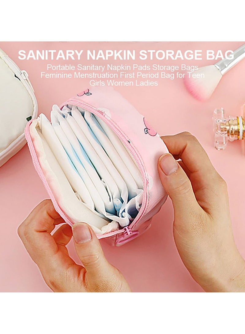 حقيبة تخزين فوط صحية صغيرة محمولة وحقيبة تخزين فوط الرضاعة، حقيبة الدورة الشهرية سهلة السفر، حقيبة مكياج صغيرة ومحفظة عملات معدنية بسحاب للنساء والفتيات المراهقات - Image 2