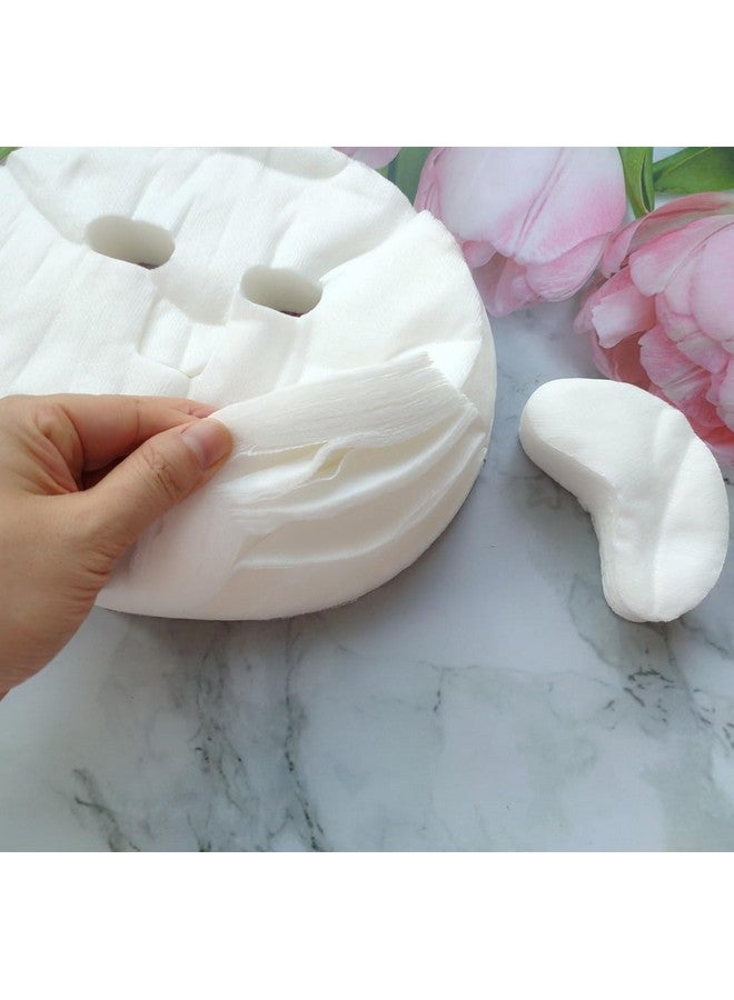 Jilukibo Precut Cotton Facial Mask Paper Sheets With 100 Pcs Eye Mask Paper Disposable White Diy Natural Spa Skin Care Fiber Paper For Women Non Woven Beauty Face Masks For Home Spa Travel (100 Pack) - Image 5