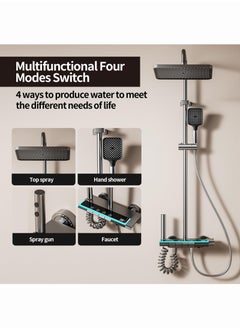 Monda Shower Set, Thermostaticc Shower Faucet Set Wall Mounted Shower Faucet Set Piano and Shower Keys with Bath Spout, Hand Sprayer  - Image 3