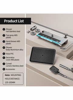 Monda Shower Set, Thermostaticc Shower Faucet Set Wall Mounted Shower Faucet Set Piano and Shower Keys with Bath Spout, Hand Sprayer  - Image 4