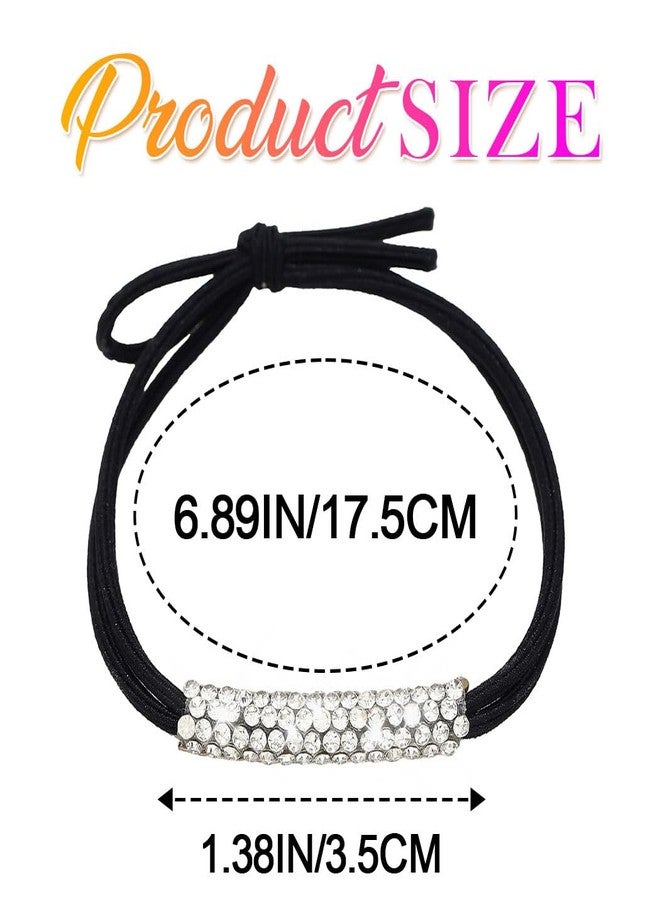 CAKURE Rhinestone Hair Ties Silver Sparkly Ponytail Holder Rhinestone Hair Accessories for Women (Pack of 5) - Image 4