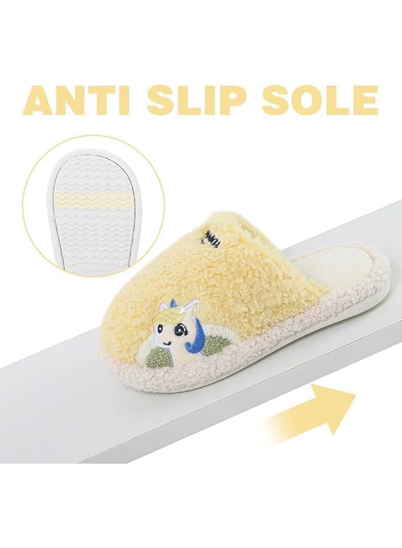 SYOSI Kids Slippers, Unicorn Dinosaur Indoor Shoes, Memory Foam Plush Soft Non-Slip Soles, Cozy Warm House Slippers for Boys Girls Toddlers Bedroom Playroom Home Use - Image 4