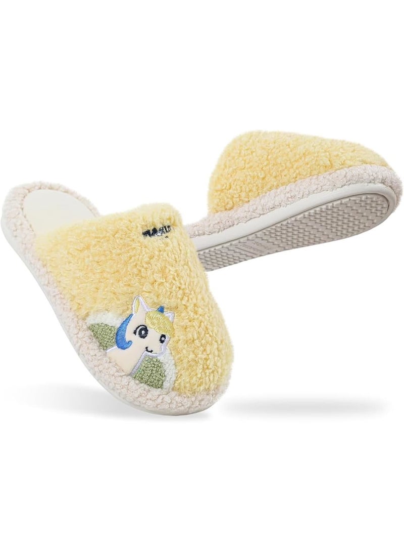 SYOSI Kids Slippers, Unicorn Dinosaur Indoor Shoes, Memory Foam Plush Soft Non-Slip Soles, Cozy Warm House Slippers for Boys Girls Toddlers Bedroom Playroom Home Use - Image 2