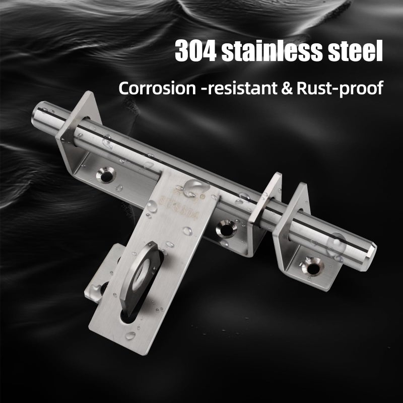 BAO YI LAI Heavy Duty Barrel Bolts Safety Door Lock, 6.7 Inch Slide Bolt Gate Latch with Padlock Hole,Solid SUS304 Stainless Steel Barrel Bolt Latch for Wooden Fence, Yard Door, Barn Door, Shed Door, Interior - Image 3
