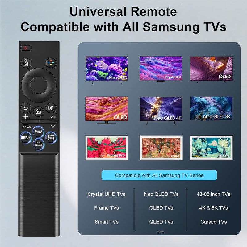 Liokoc Replacement for Samsung Smart TV Remote Control, Universal Compatible with All Samsung TVs, BN59-01388A for CU7000/DU7200, for 2015-2026 All Crystal UHD, Frame, QLED, OLED, Neo QLED Smart TVs - Image 1