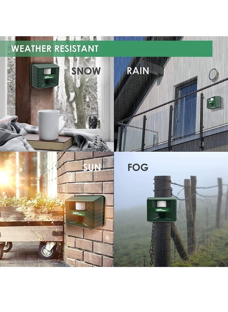 Outdoor Ultrasonic Pest Repeller with AC Adapter and Extension Cord for Effective Animal Control in Your Yard