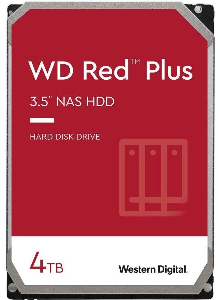 Western Digital Red Plus 4TB SATA 6Gb/s 3.5" NAS Hard Disk Drive, 5400 RPM Class,128MB Cache, 3D Active Balance Plus, Up to 180 TB/yr Workload Rate, NASware Firmware | WD40EFZX / WD40EFZZ - Image 1