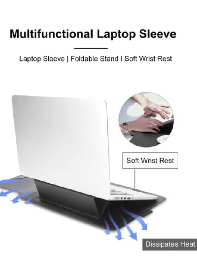 13 inch Laptop Sleeve Case, Slim Laptop Carrying Case with Stand Function Compatible with 2018-2021 MacBook Air 13 M1/ 2016-2021 MacBook Pro 13 M1/ XPS 13 inch/ 13-13.3 Surface Pro X 6 7 8 - Image 3