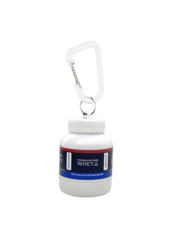 TRUE INDIAN TRUE INDIAN Small Whey Bottle Portable Protein/Supplement Powder Carrying Funnel Pack of 2-30 ml Plastic Utility Container (White Blue) - Image 2