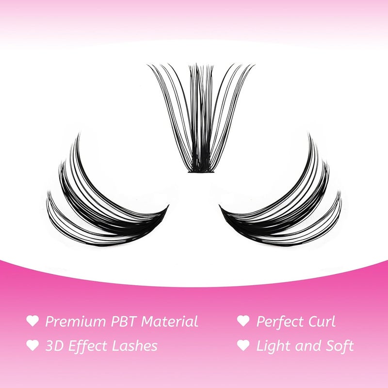 Cluster Lashes Extensions Individual Eyelashes 50D 0.07 D Curl 12-18mm Extensions 200Pcs DIY Eyelash Extensions at Home - Image 2