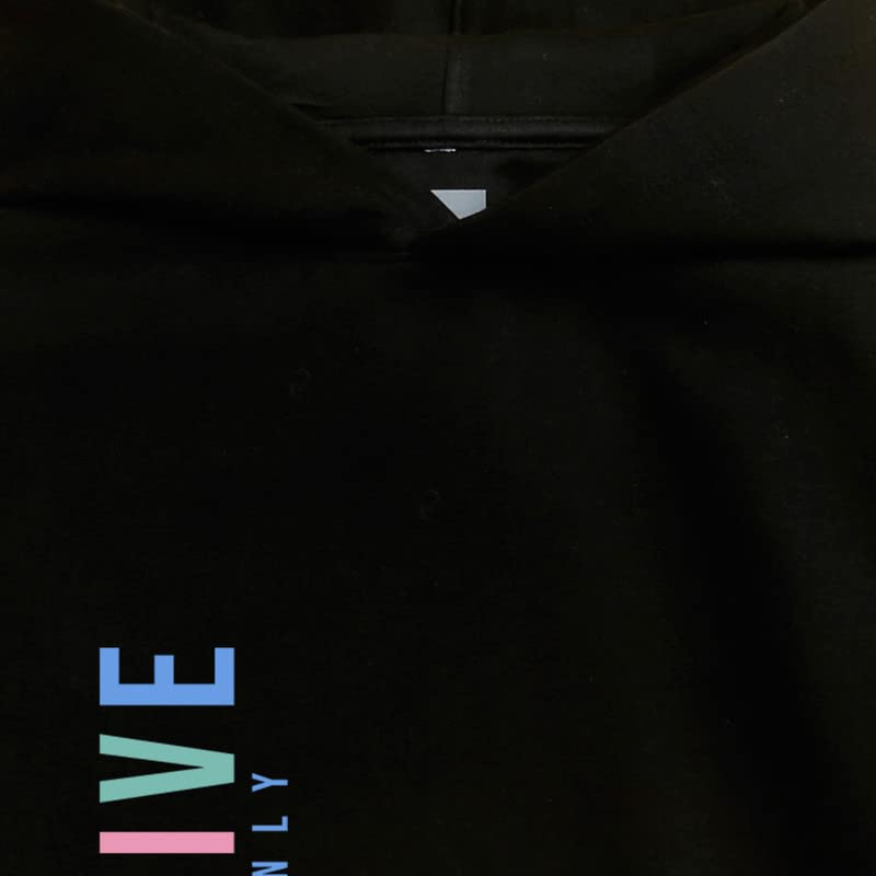Nusyl Boy's Positive Vibes only Text Printed Hoodies |Skin Friendly Full Sleeve Sweatshirt |Pullover Hooded Neck Sweatshirt |Boys Winter Hoodie Sweatshirts | Black - Image 3