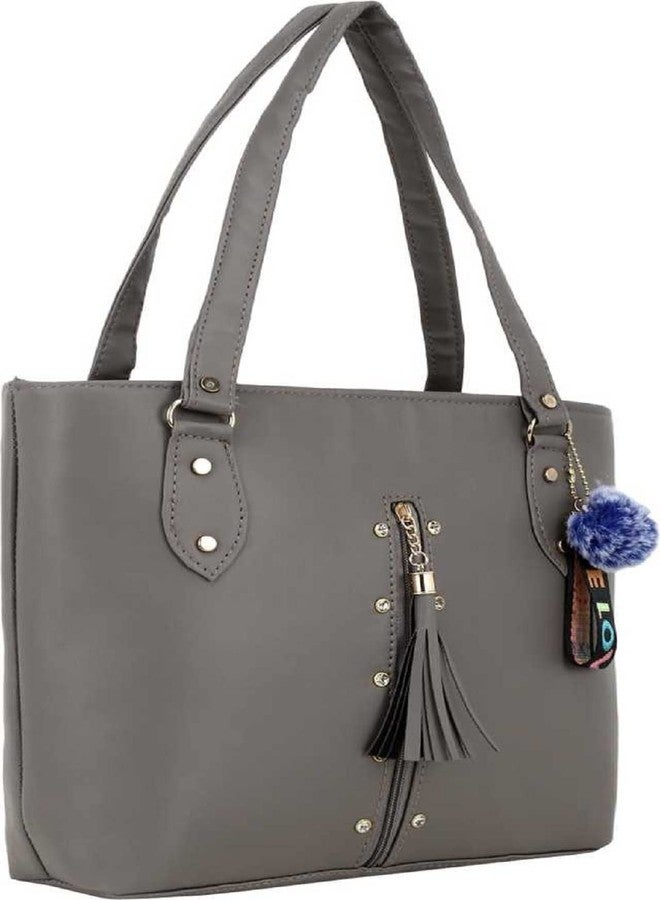 Bellina® Women's Handbag in Premium laktan zumka Grey Shoulder bag for women - Image 4